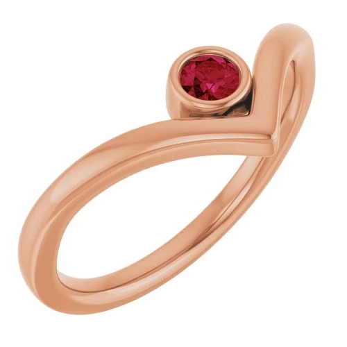 Delphia Natural Ruby Rose Gold Bezel 