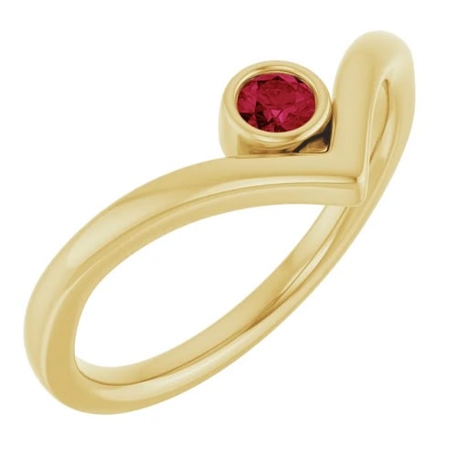 Delphia Natural Ruby Yellow Gold Bezel 