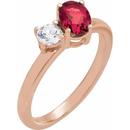 Zhara Lab Grown Ruby Rose Gold 