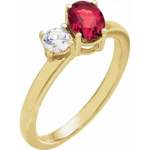 Zhara Lab Grown Ruby Yellow Gold 