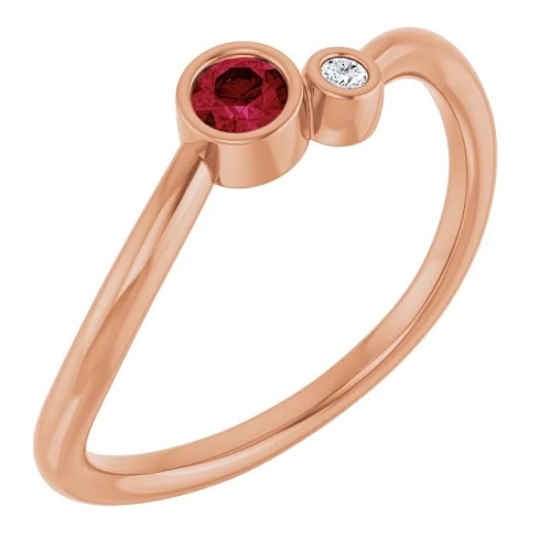 Leah Natural Ruby Rose Gold 