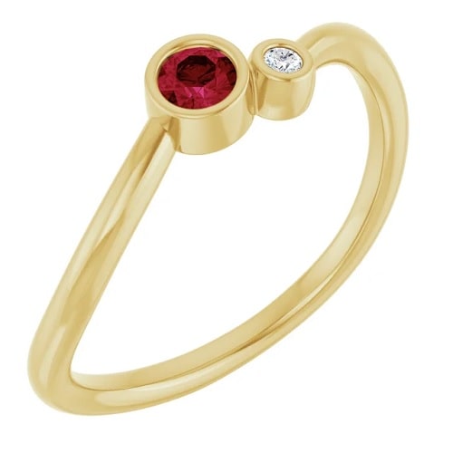 Leah Natural Ruby Yellow Gold 