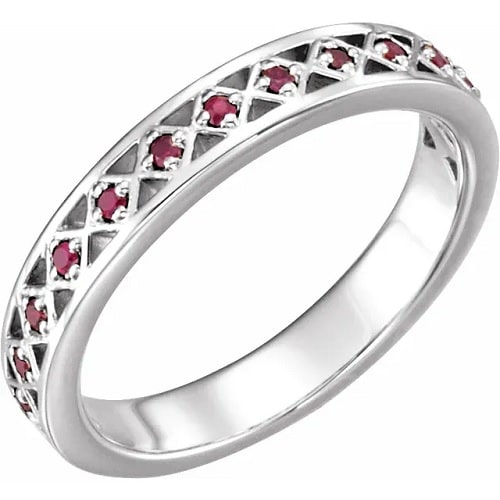 Lilith Natural Platinum Ruby Gemstone Diamond Ring