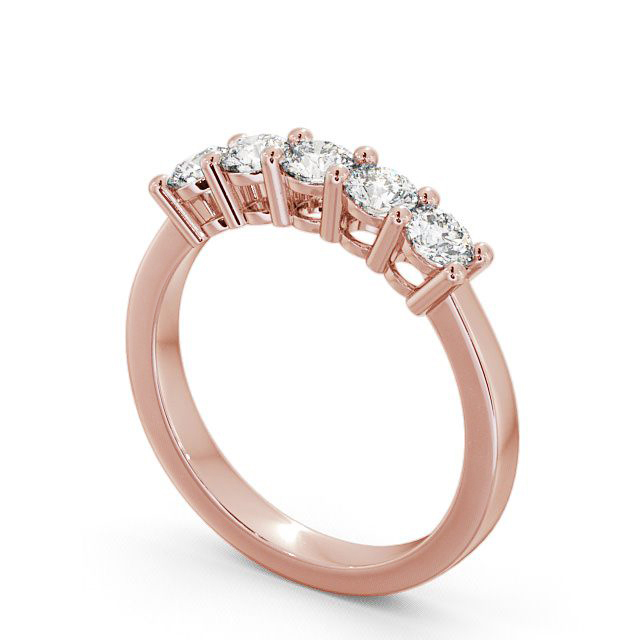 Deneen Lab Grown Rose Gold 4 Prong 5 Stone Diamond Ring