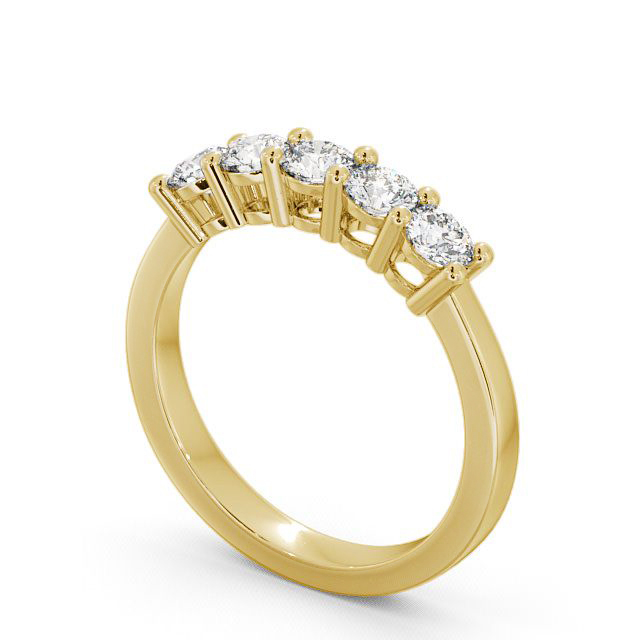 Deneen Lab Grown Yellow Gold 4 Prong 5 Stone Diamond Ring