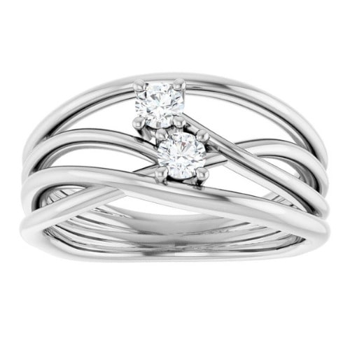 Novalynn 0.20 Carat Natural 4 Prong Two Stone Diamond Ring