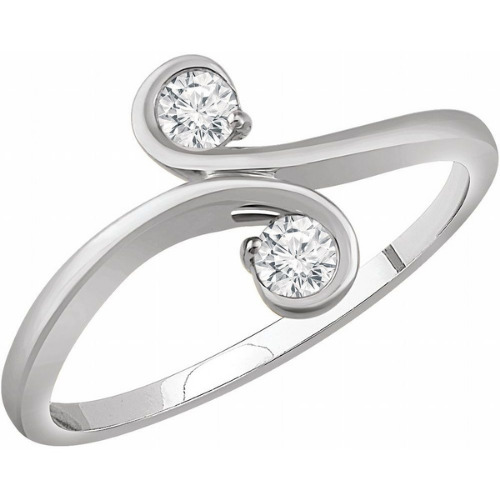 Nell 0.20 Carat Natural Tension Two Stone Diamond Ring