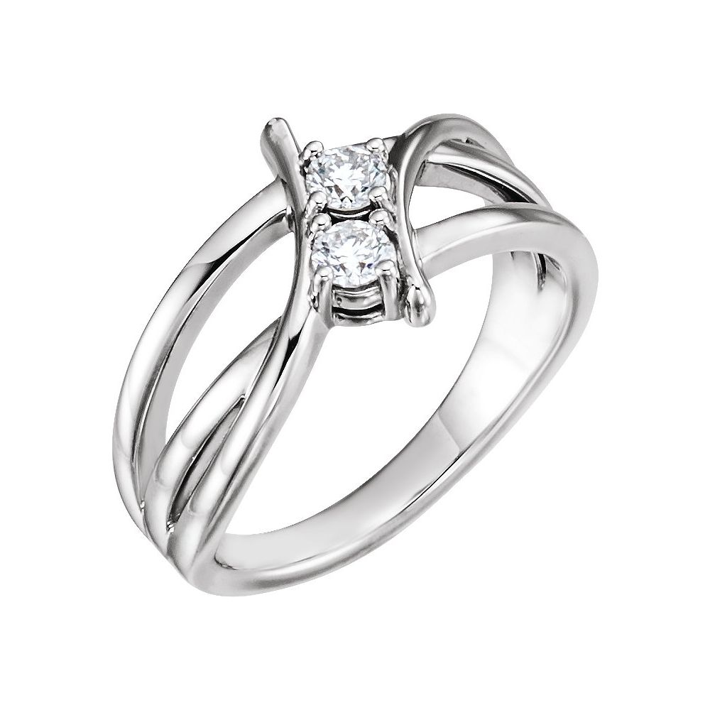 Nymeria 0.25 Carat Natural 4 Prong Two Stone Diamond Ring