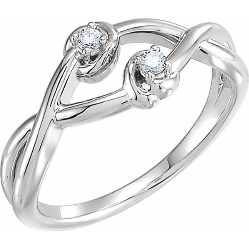 Novaleigh 0.06 Carat Natural 4 Prong Two Stone Diamond Ring
