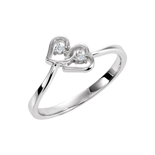 Nellie 0.02 Carat Lab Grown 4 Prong Two Stone Diamond Ring