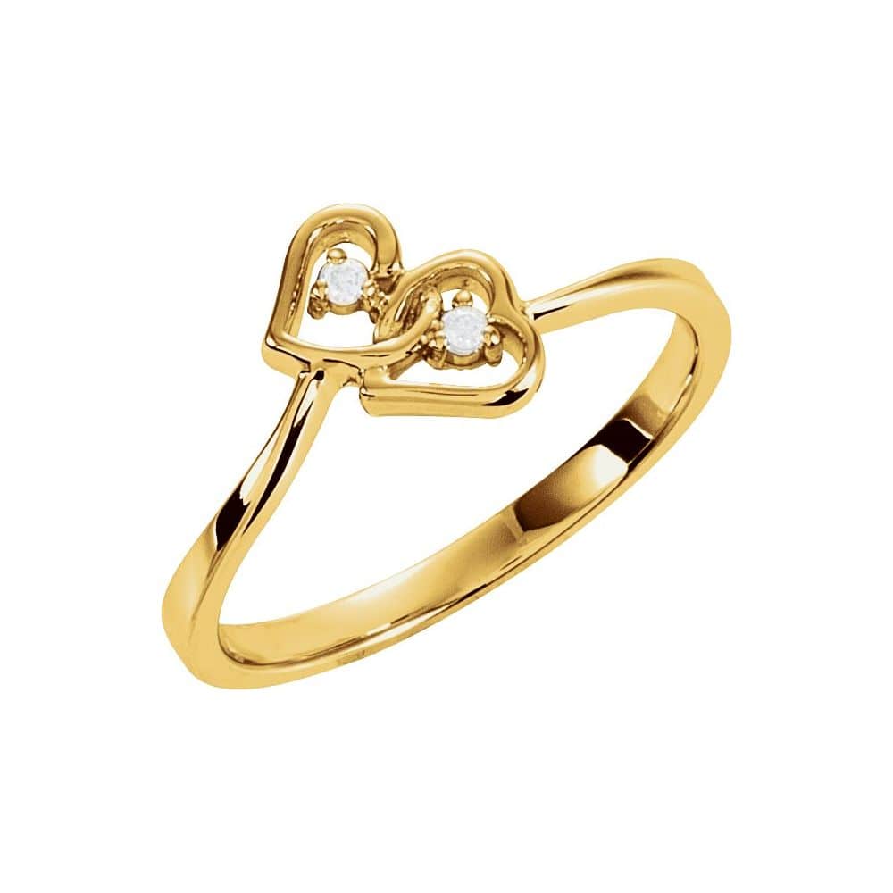 Nellie Lab Grown Yellow Gold 4 Prong Two Stone Diamond Ring