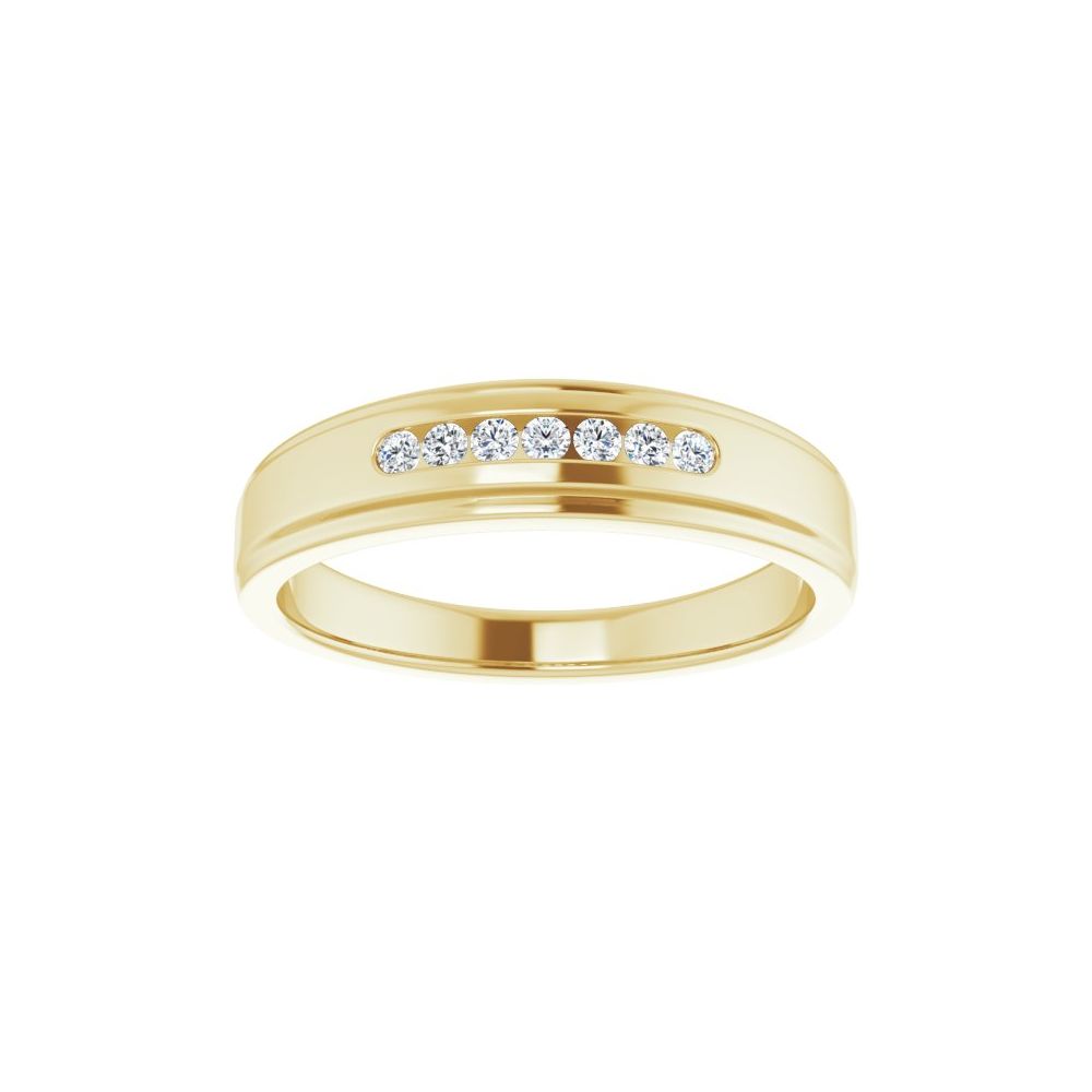 Dinalee Natural Yellow Gold Bezel 7 Stone Diamond Ring