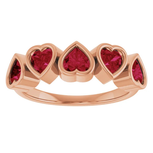 Natural Ruby Rose Gold  Engagement Ring