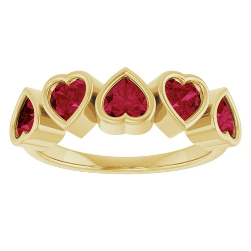 Natural Ruby Yellow Gold  Engagement Ring