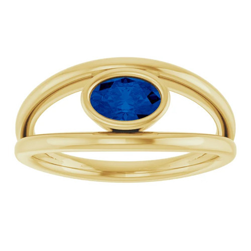 Anslie Blue Sapphire Yellow Gold 
