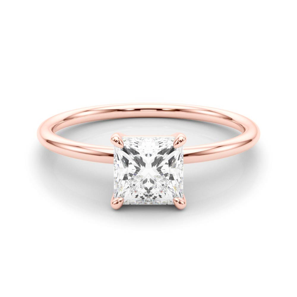 Jerona Lab Grown Rose Gold Classic Solitaire Engagement Diamond Ring