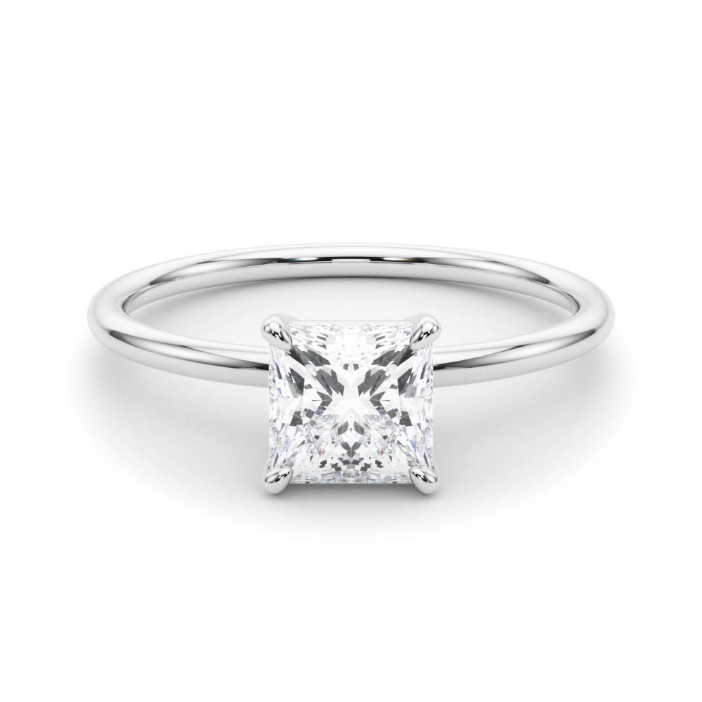 Jerona Lab Grown Silver Classic Solitaire Engagement Diamond Ring