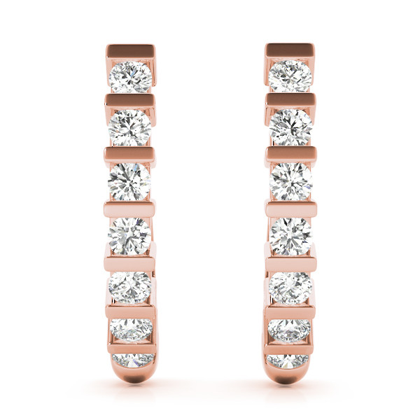 Skye Natural Rose Gold Hoop Diamond Earrings