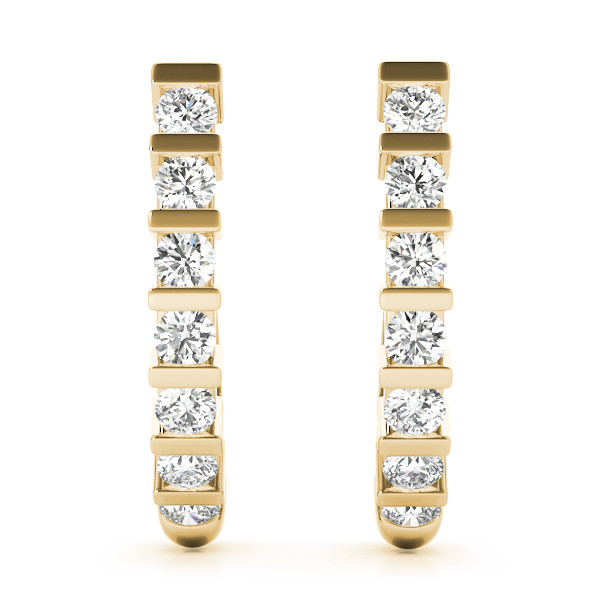 Skye Natural Yellow Gold Hoop Diamond Earrings