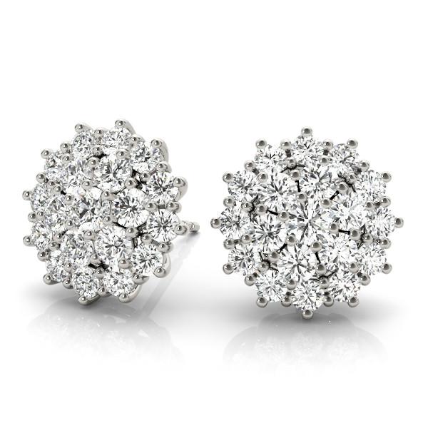 Dorothy Lab Grown White Gold Cluster Diamond Earrings