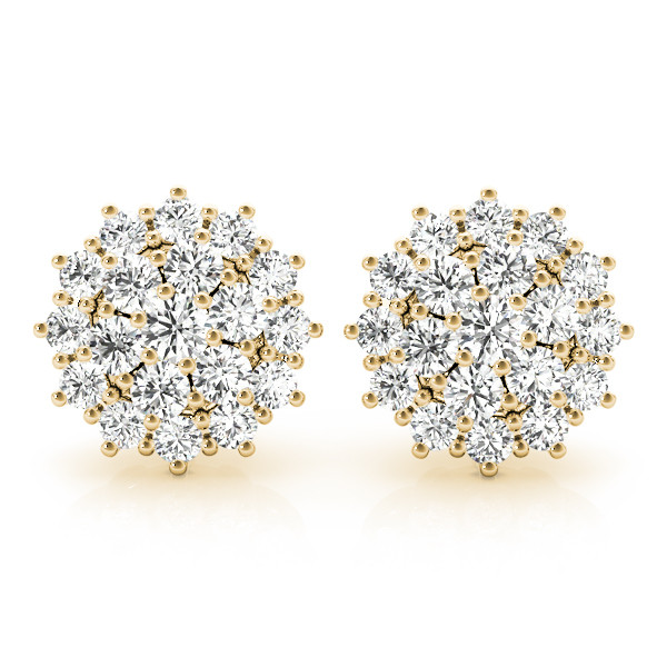 Dorothy Lab Grown Yellow Gold Cluster Diamond Earrings