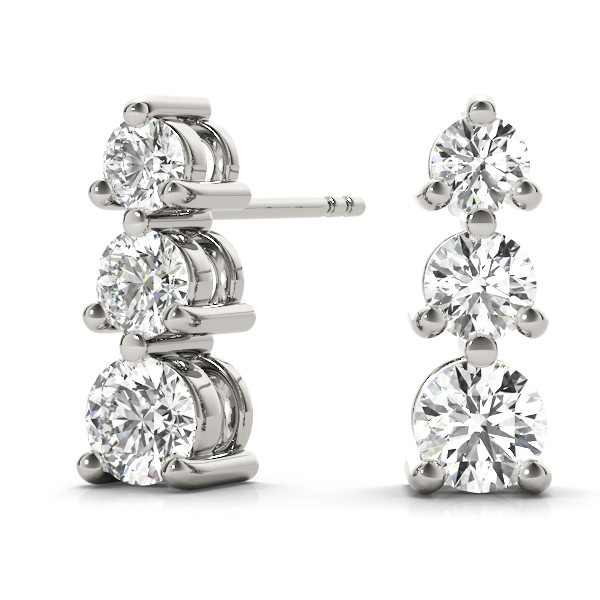 Violet Lab Grown Cluster Diamond Earrings