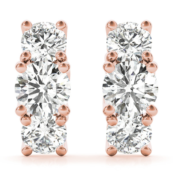 Sienns Lab Grown Rose Gold Cluster Diamond Earrings