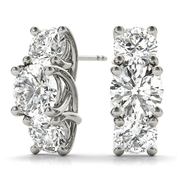 Sienns Lab Grown Silver Cluster Diamond Earrings