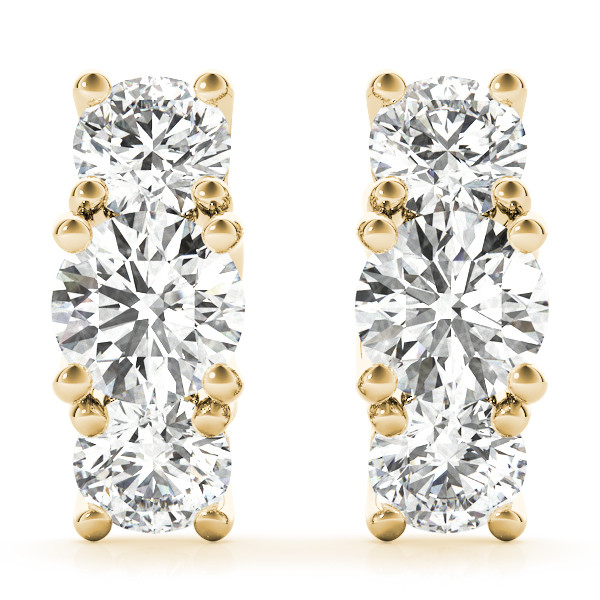 Sienns Lab Grown Yellow Gold Cluster Diamond Earrings