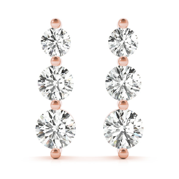 Fhyllis Lab Grown Rose Gold Cluster Diamond Earrings