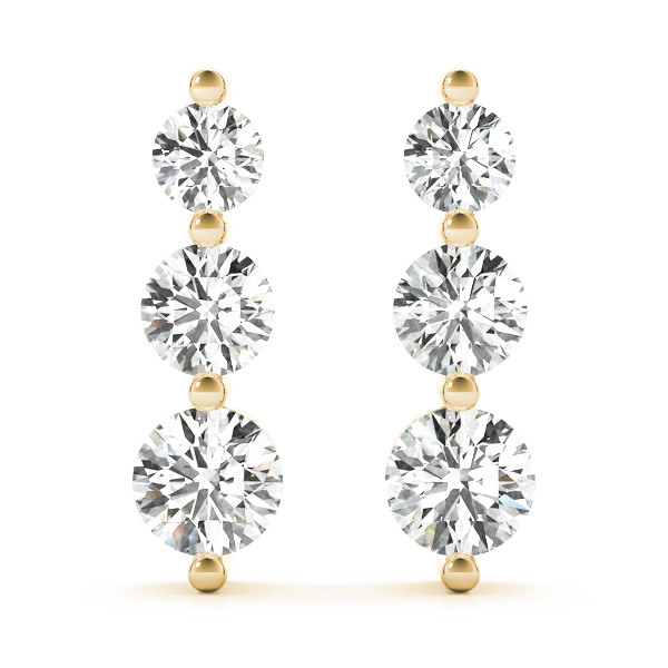 Fhyllis Lab Grown Yellow Gold Cluster Diamond Earrings