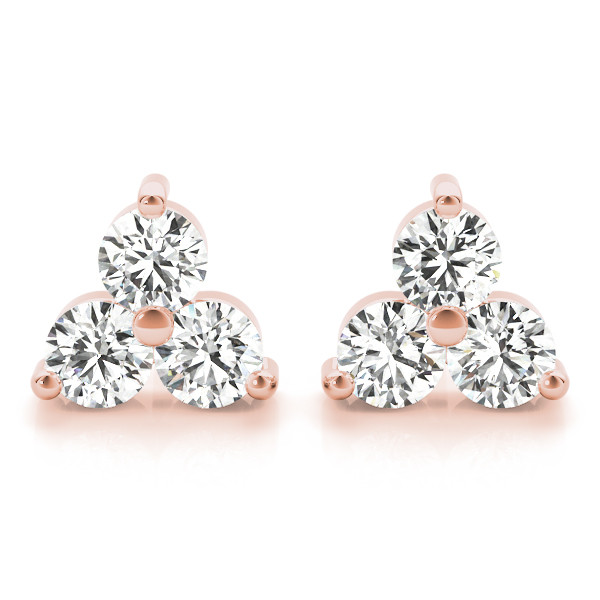 Ellen Lab Grown Rose Gold Cluster Diamond Earrings