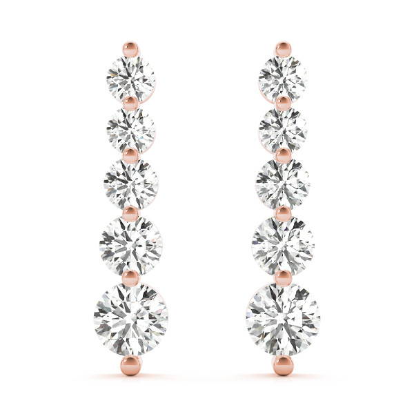 Thelma Lab Grown Rose Gold Cluster Diamond Earrings