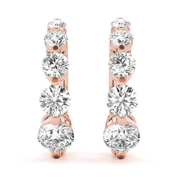 Penelope Lab Grown Rose Gold Journey Diamond Earrings
