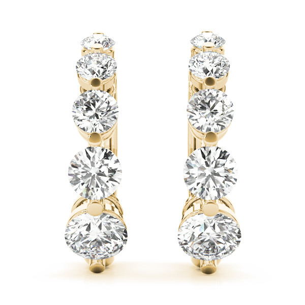 Penelope Lab Grown Yellow Gold Journey Diamond Earrings