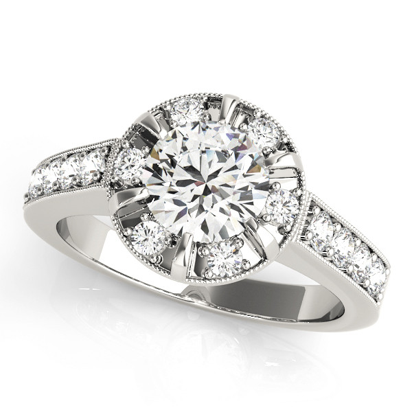 Jenevieve Natural Halo Engagement Diamond Ring