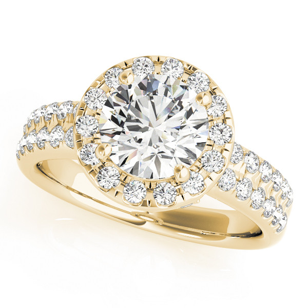 Jailani Natural Yellow Gold Halo Engagement Diamond Ring