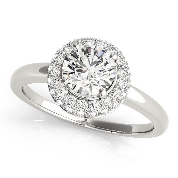 Linden Natural White Gold Halo Diamond Ring