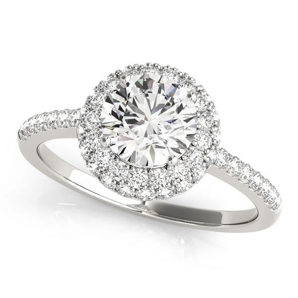 Lula Natural White Gold Halo Diamond Ring