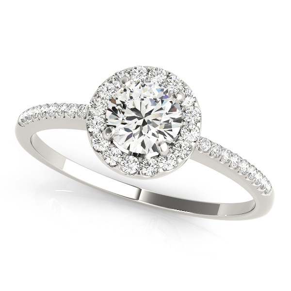 Legaci Natural White Gold Halo Diamond Ring