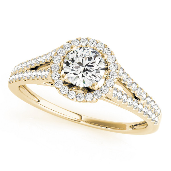 Josette Natural Yellow Gold Halo Diamond Ring