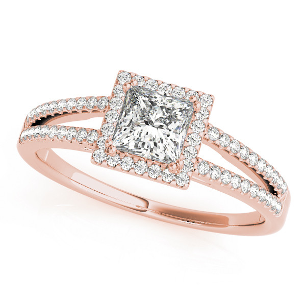 Louella Lab Grown Rose Gold Halo Engagement Diamond Ring