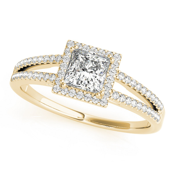 Louella Lab Grown Yellow Gold Halo Engagement Diamond Ring