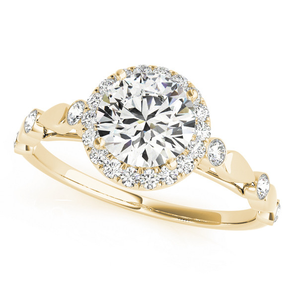 Lenore Natural Yellow Gold Halo Diamond Ring
