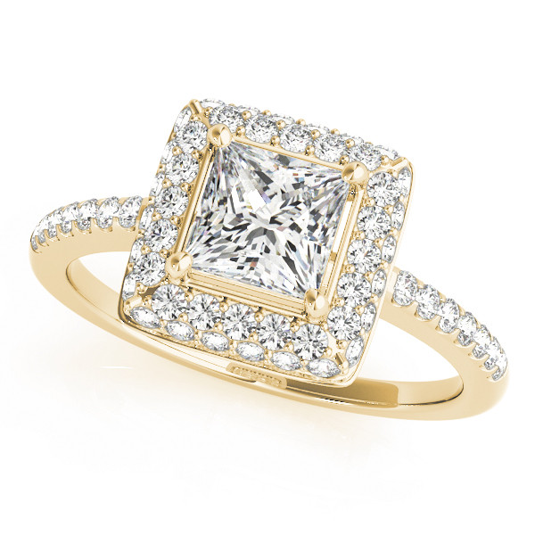 Leora Natural Yellow Gold Halo Diamond Ring