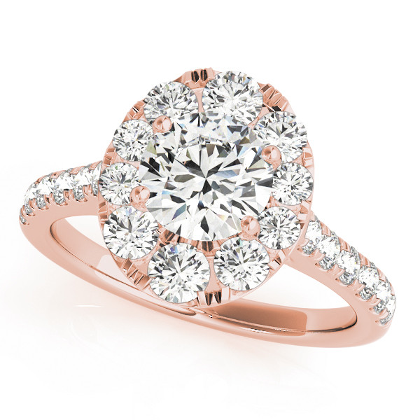 Leanne Natural Rose Gold Halo Diamond Ring