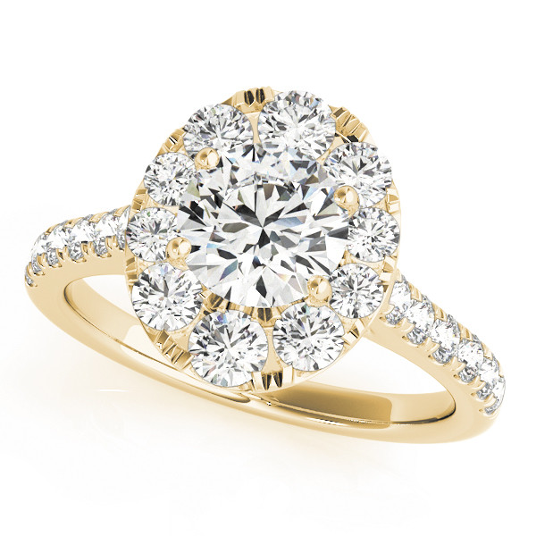 Leanne Natural Yellow Gold Halo Diamond Ring