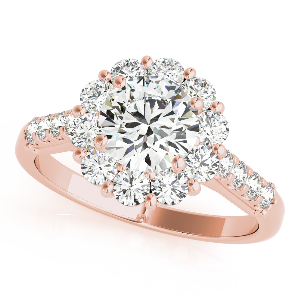 Jude Natural Rose Gold Halo Diamond Ring