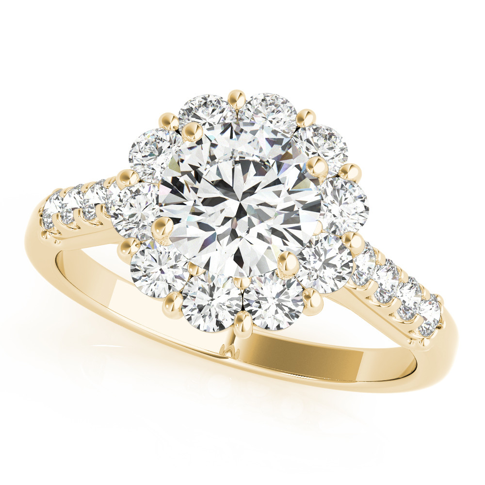 Jude Natural Yellow Gold Halo Diamond Ring