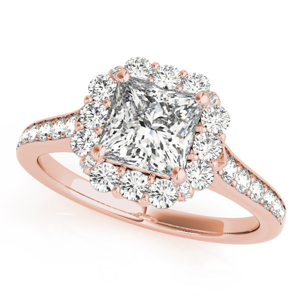Joan Natural Rose Gold Halo Diamond Ring